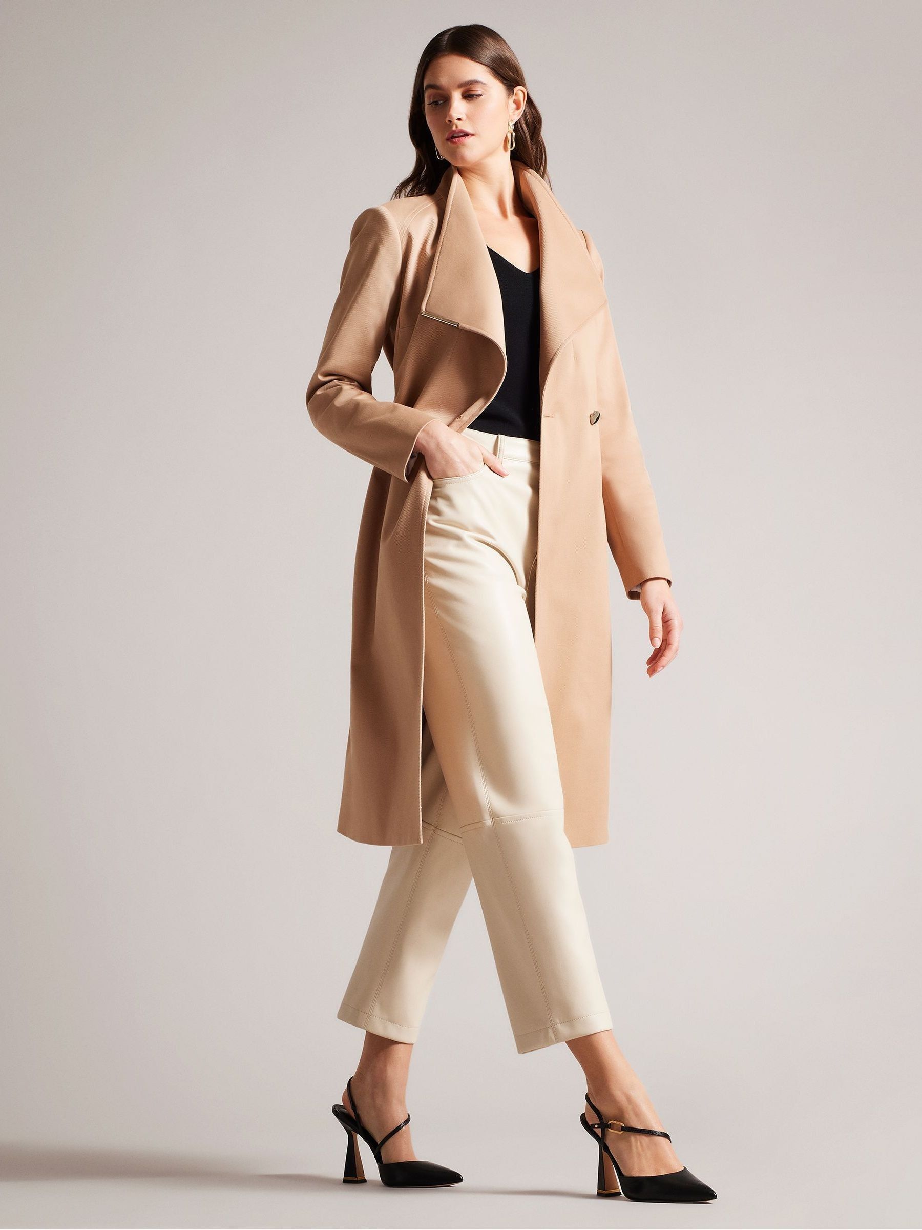 Buy Ted Baker Brown Rosina Midi Length Wrap Trench Coat from