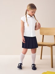 White Regular Fit Puff Sleeve Lace Trim School Blouse (3-14yrs) - Image 2 of 7