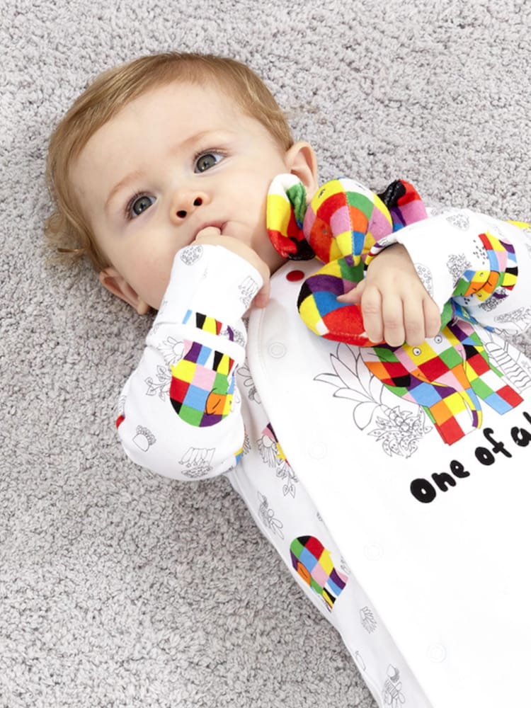 Rainbow Designs Red Elmer Comfort Blanket And Ring Rattle - Image 2 of 4