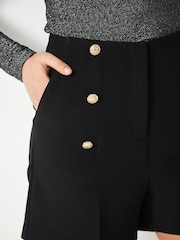 Black Button Detail Shorts - Image 4 of 5