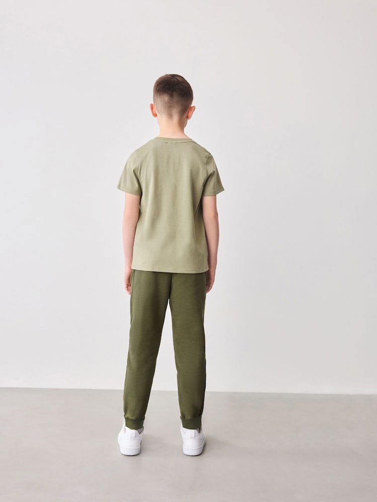 zelena - Baker by Ted Baker 100% Bombaž majica in lahke hlače za prosti čas Set - Slika 2 iz 10
