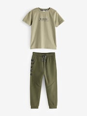 zelena - Baker by Ted Baker 100% Bombaž majica in lahke hlače za prosti čas Set - Slika 6 iz 10