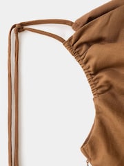 Mango Brown One Shoulder Jumpsuit - Image 6 of 7