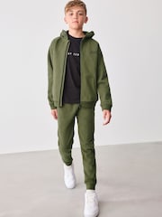 Зеленый хаки - Baker by Ted Baker Толстовка и комплект джоггеров на молнии из 100% хлопка - Image 1 of 11