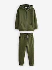 Зеленый хаки - Baker by Ted Baker Толстовка и комплект джоггеров на молнии из 100% хлопка - Image 7 of 11