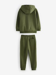 Зеленый хаки - Baker by Ted Baker Толстовка и комплект джоггеров на молнии из 100% хлопка - Image 8 of 11