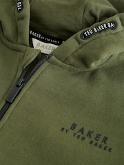 Зеленый хаки - Baker by Ted Baker Толстовка и комплект джоггеров на молнии из 100% хлопка - Image 9 of 11