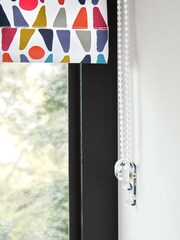Multi Blue Ready Made Blackout Sketch Print Roller Blind - Image 6 of 8