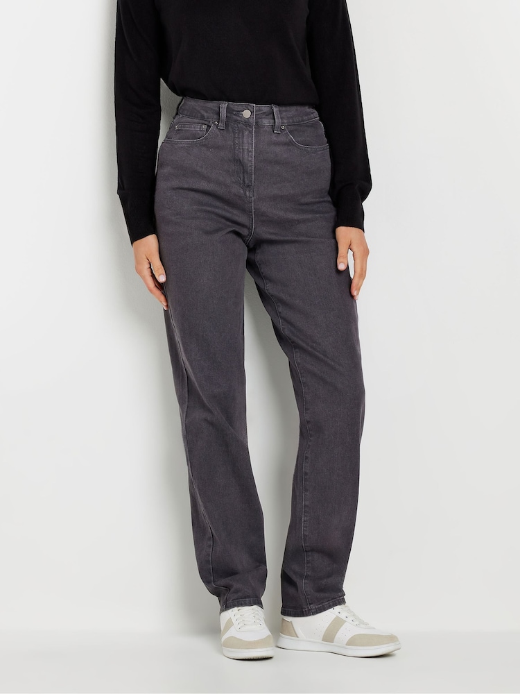 Long Tall Sally Grey UNA Stretch Mom Jeans - Image 1 of 6