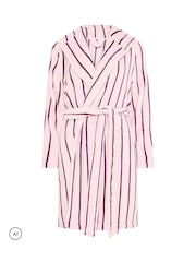 PixieGirl Petite Pink Pinstripe Hooded Robe - Image 5 of 6