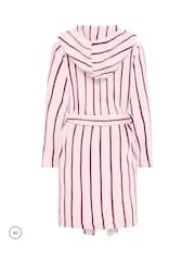 PixieGirl Petite Pink Pinstripe Hooded Robe - Image 6 of 6