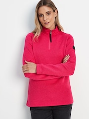 Tog 24 Pink Pearson Knit Look Zip Neck Fleece - Image 1 of 6