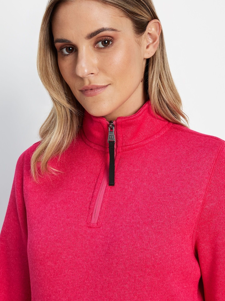 Tog 24 Pink Pearson Knit Look Zip Neck Fleece - Image 6 of 6