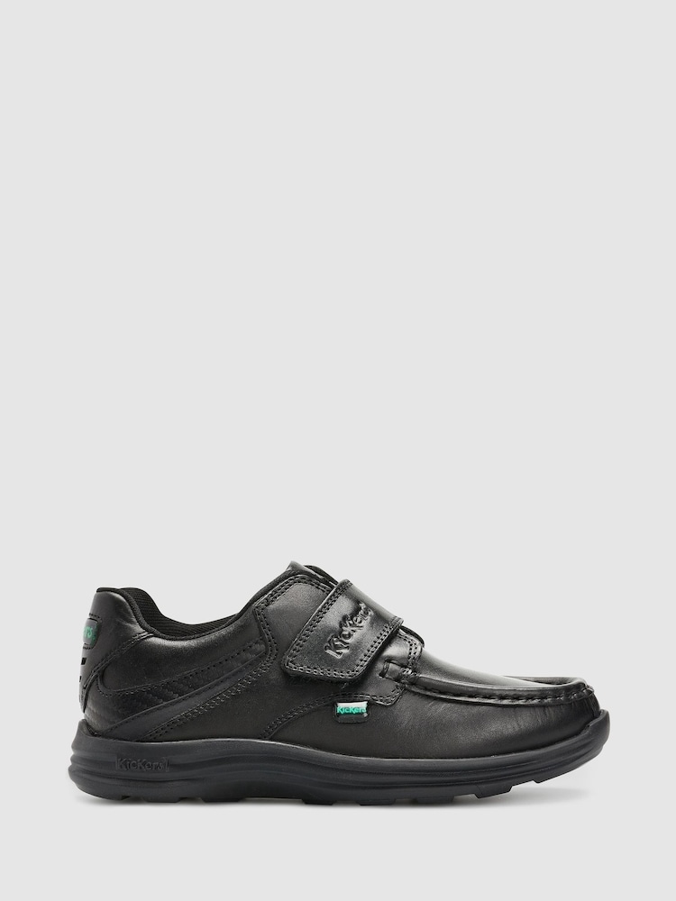 Kickers Black Junior Reasan Strap Leather Shoes - Image 1 of 4
