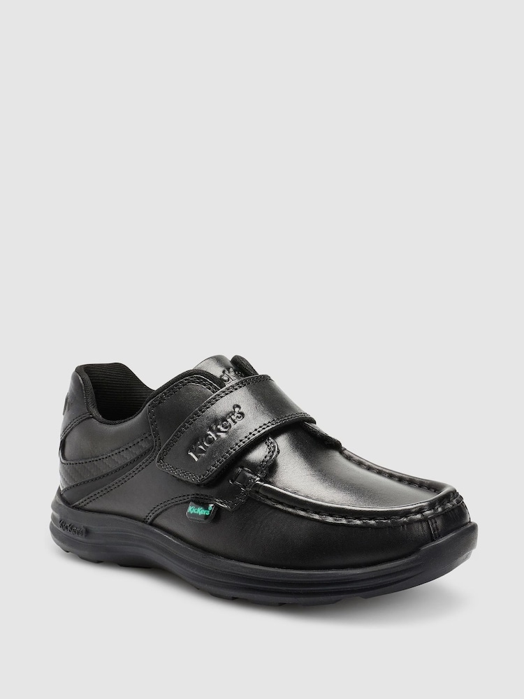 Kickers Black Junior Reasan Strap Leather Shoes - Image 2 of 4