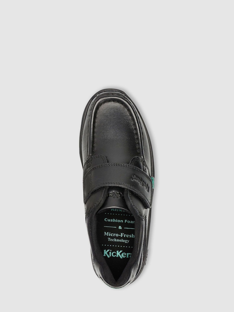 Kickers Black Junior Reasan Strap Leather Shoes - Image 3 of 4