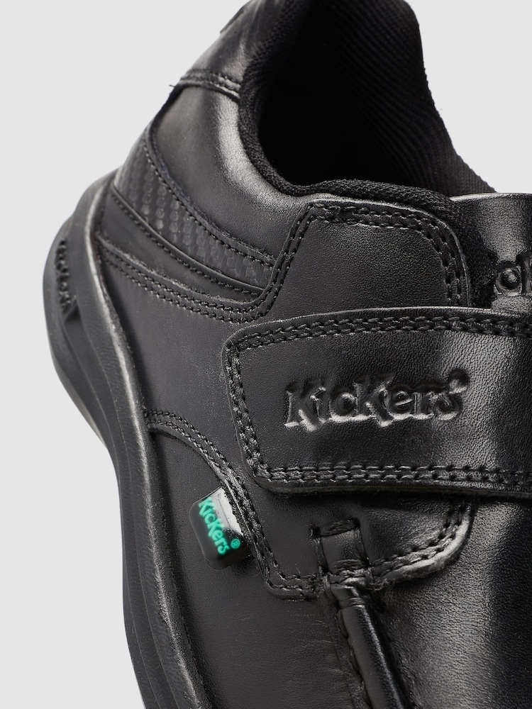 Kickers Black Junior Reasan Strap Leather Shoes - Image 4 of 4