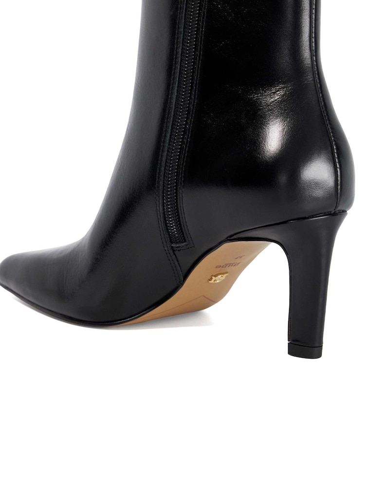 Dune London Black Wide Fit Ovation Square Toe Heeled Boots - Image 6 of 6 Dune London Black Wide Fit Ovation Square Toe Heeled Boots - Image 6 of 6