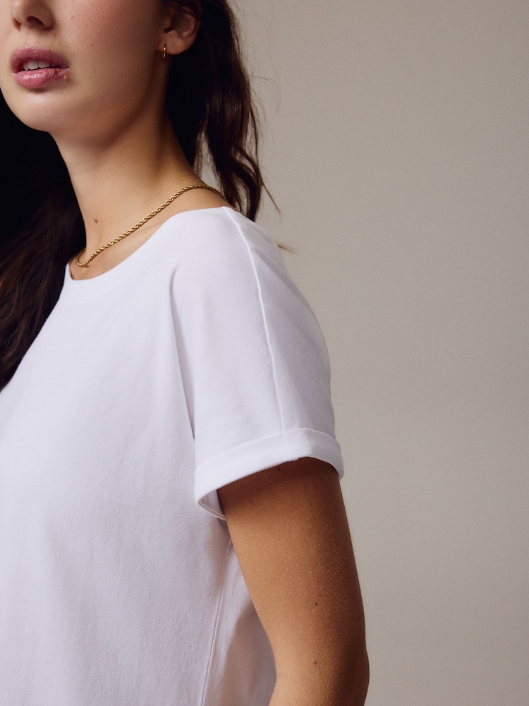 Blanc - Haut t-shirt à manches cap - Image 4 of 6