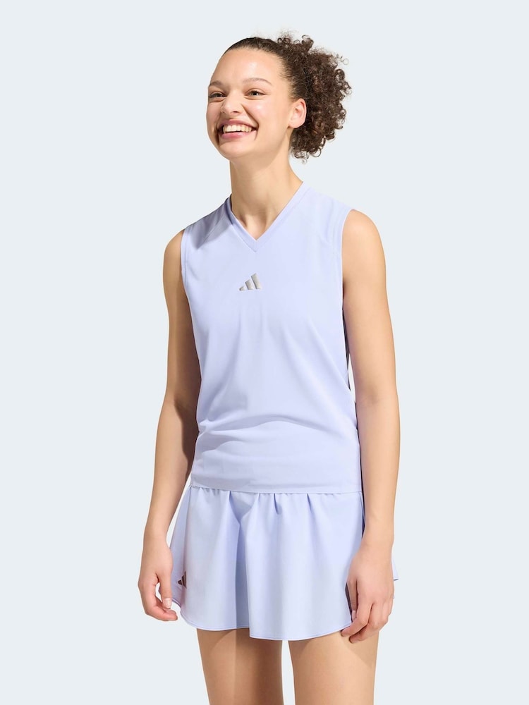 adidas Lilac Purple Climacool Tennis Match Pro Tank - Image 2 of 6 adidas Lilac Purple Climacool Tennis Match Pro Tank - Image 2 of 6