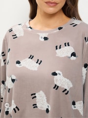 Yours Curve Nude Fleece Pyjama Set - Image 4 of 8