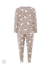 Yours Curve Nude Fleece Pyjama Set - Image 7 of 8