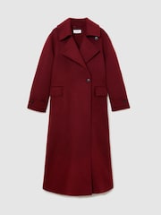 Reiss Red Alara Tall Wool-Blend Blindseam Long Coat - Image 2 of 10