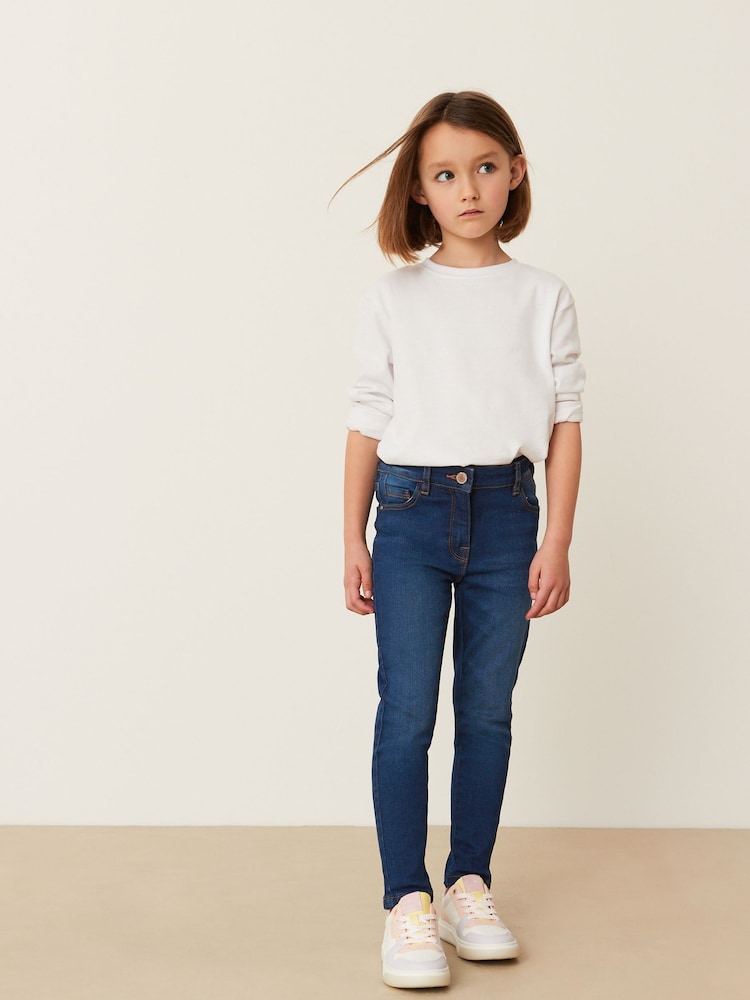 Dark Blue Regular Length Stretch Jeggings (3-16yrs) - Image 1 of 4