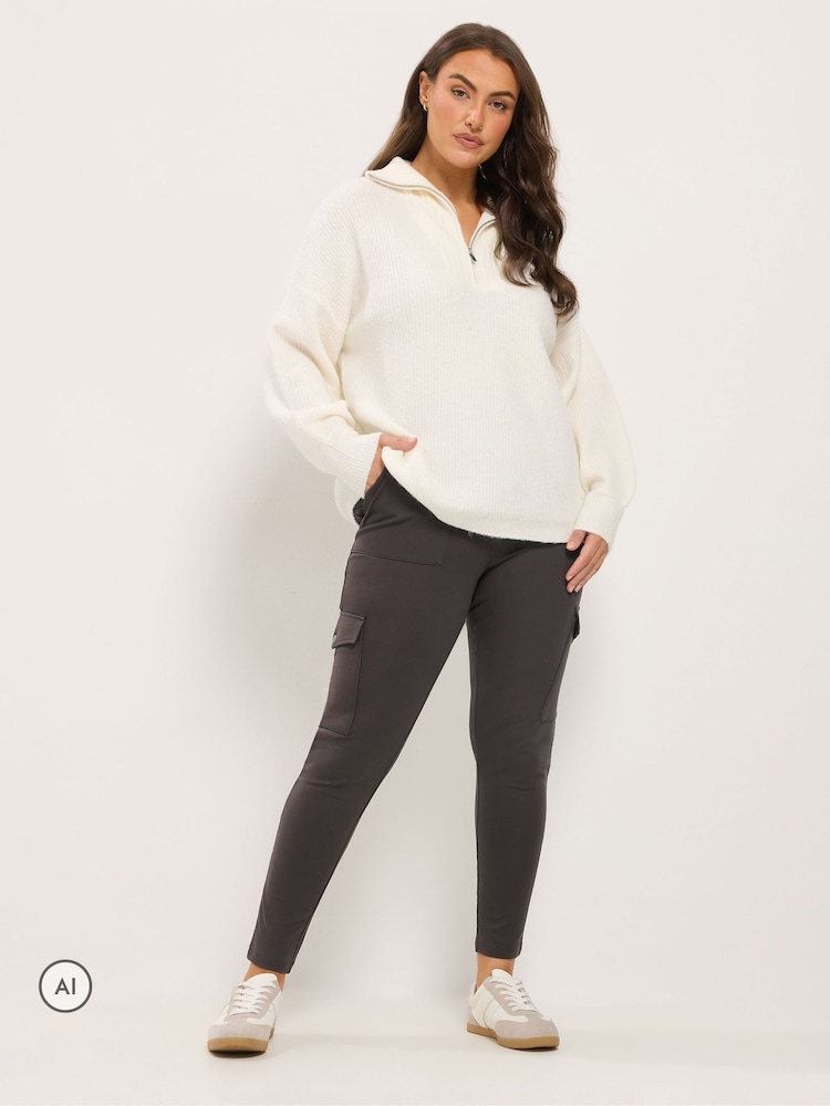 Yours Curve Brown Cargo Leggings - Image 2 of 7 Yours Curve Brown Cargo Leggings - Image 2 of 7
