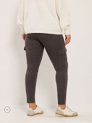 Yours Curve Brown Cargo Leggings - Image 3 of 7