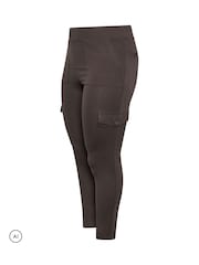 Yours Curve Brown Cargo Leggings - Image 7 of 7