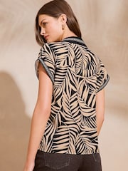 Lipsy Black Short Sleeve Tie Front Shirt - Image 2 of 4