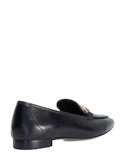 Dune London Black Wide Fit Grained Loafers - Image 4 of 6
