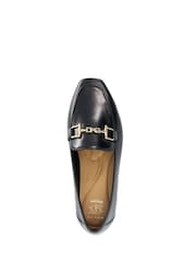 Dune London Black Wide Fit Grained Loafers - Image 5 of 6