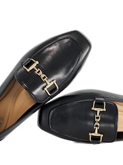 Dune London Black Wide Fit Grained Loafers - Image 6 of 6