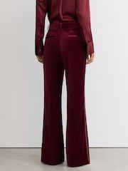 Қою қызыл - Reiss Wren Velvet Flared Tuxedo Trousers - 5суретінің 4 суреті