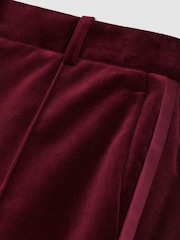 Қою қызыл - Reiss Wren Velvet Flared Tuxedo Trousers - 5суретінің 5 суреті