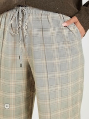 Yours Curve Green Checkered Wide Leg Trousers - Image 4 of 6