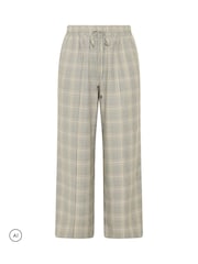 Yours Curve Green Checkered Wide Leg Trousers - Image 5 of 6