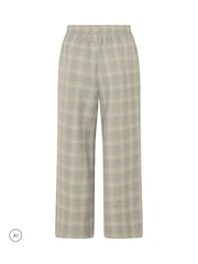 Yours Curve Green Checkered Wide Leg Trousers - Image 6 of 6