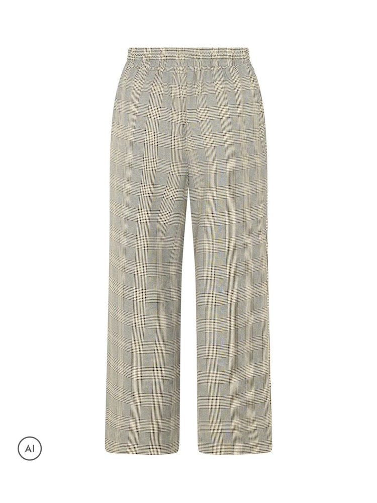 Yours Curve Green Checkered Wide Leg Trousers - Image 6 of 6