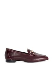 Dune London Red Wide Fit Grained Loafers - Image 1 of 5