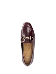 Dune London Red Wide Fit Grained Loafers - Image 4 of 5