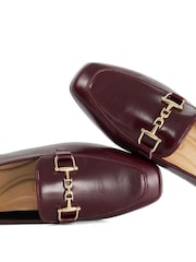 Dune London Red Wide Fit Grained Loafers - Image 5 of 5
