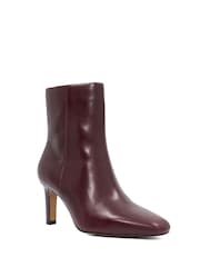 Dune London Red Wide Fit Ovation Square Toe Heeled Boots - Image 3 of 6