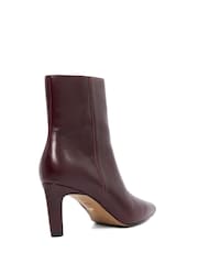 Dune London Red Wide Fit Ovation Square Toe Heeled Boots - Image 4 of 6