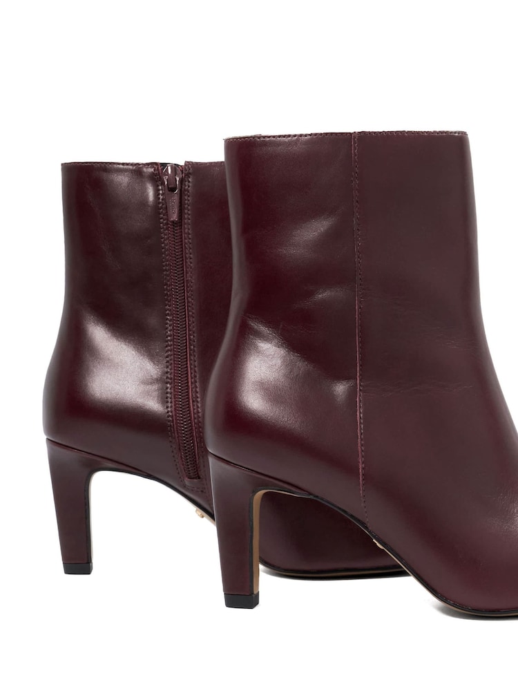 Dune London Red Wide Fit Ovation Square Toe Heeled Boots - Image 6 of 6