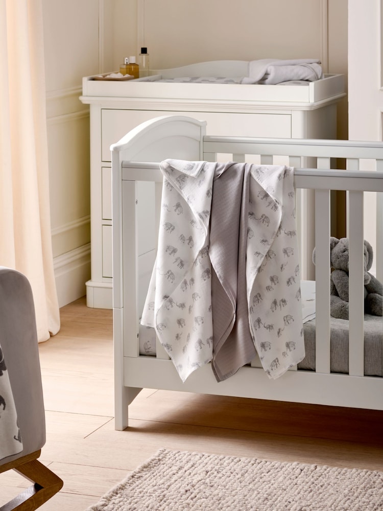 Mamas & Papas 3 Pack Grey Muslin 100% Cotton Squares - Image 1 of 2