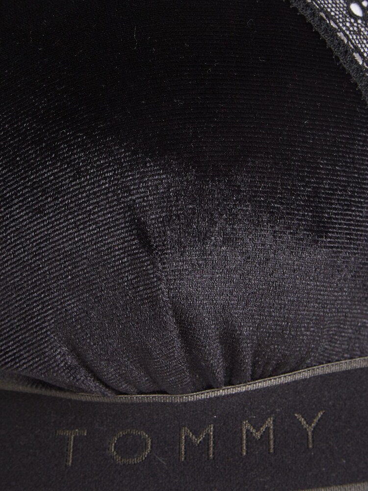 Tommy Hilfiger Logo Lace Velour Black Bralette - Image 6 of 6