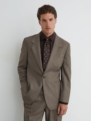 سترة بليزر بدلة من مزيج صوف مع تويل بصَف أزرار واحد Terrain Jacket من Reiss - صورة 1 من 10